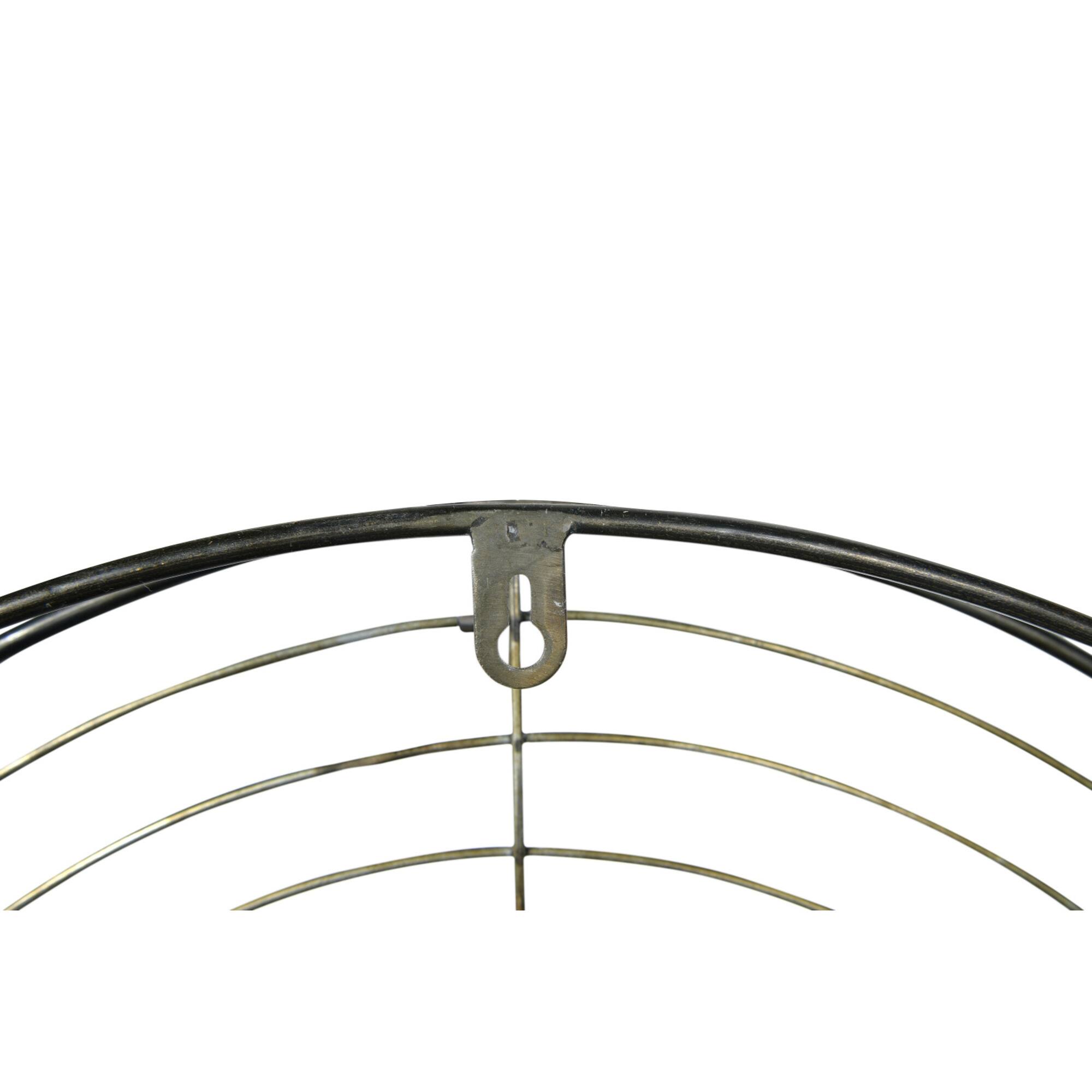 Hello Honey® Round Wall Mirror with Wood Frame and Metal Wire Surround